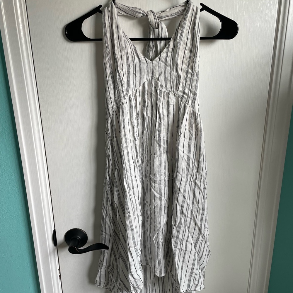 American Eagle Outfitters White and Black Halter Dress